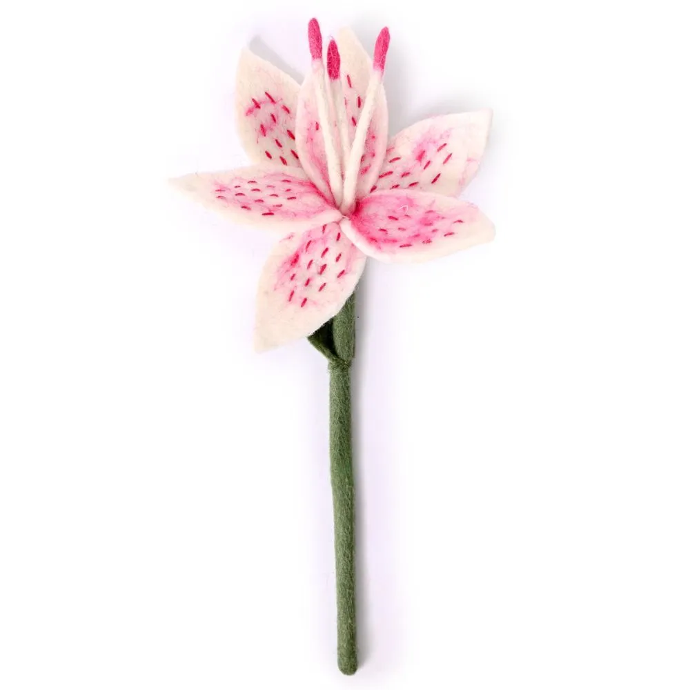 Felt Stargazer Lily Flower Stem