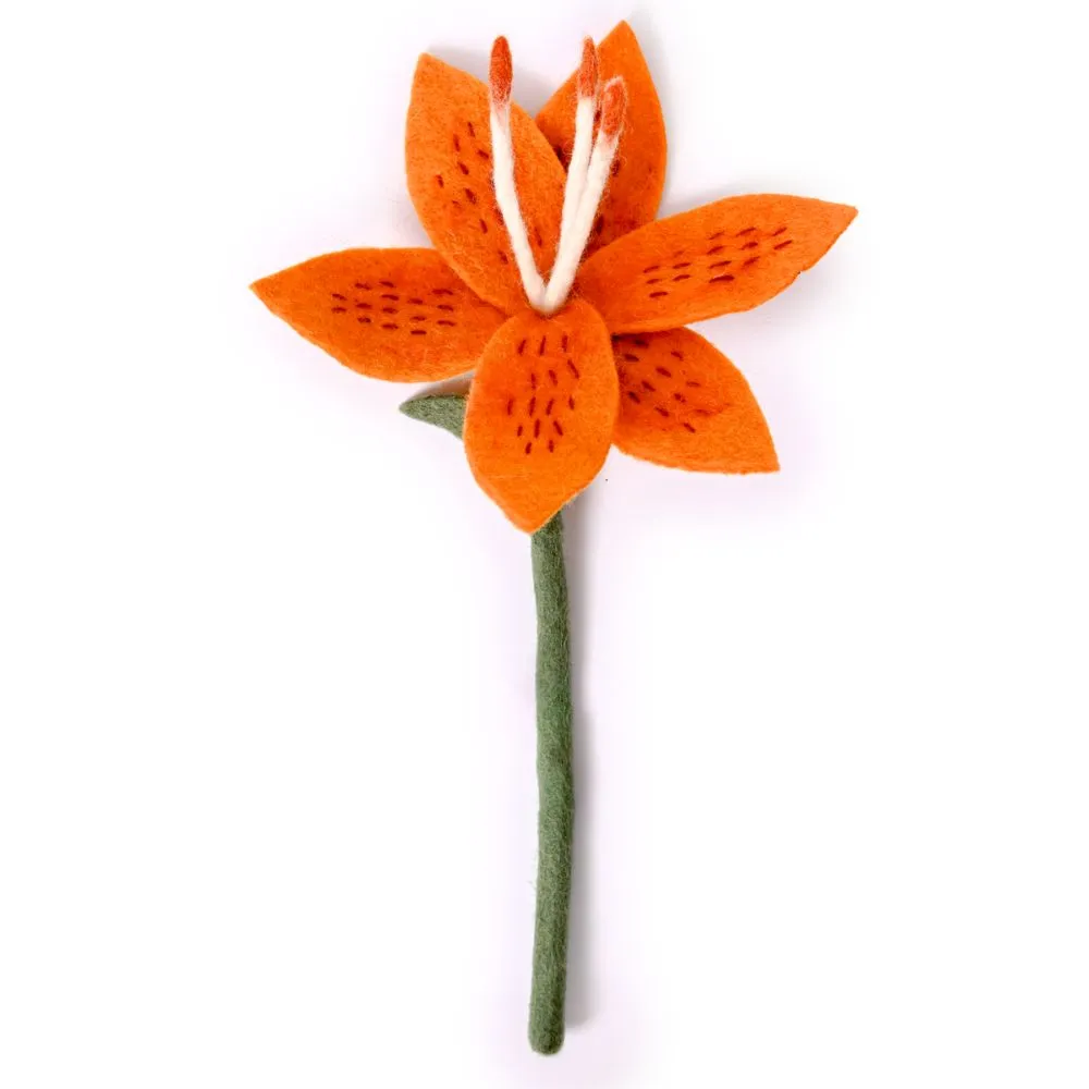 Felt Stargazer Lily Flower Stem