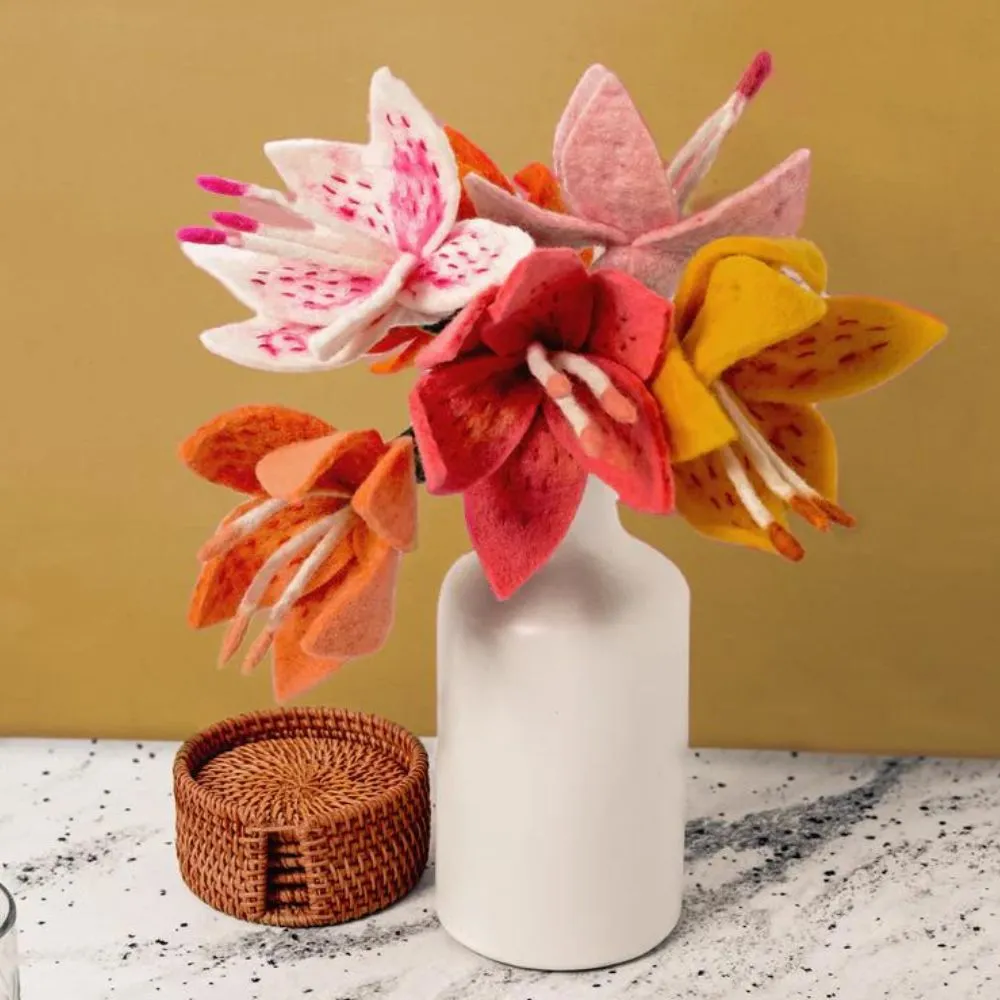Felt Stargazer Lily Flower Stem