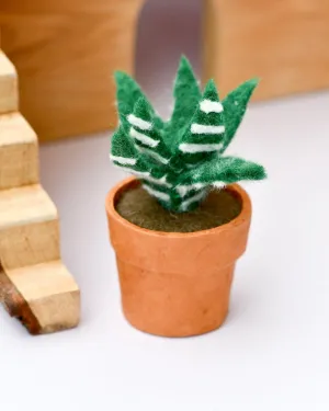 Felt Succulent Snake Plant with Lokta Paper Pot