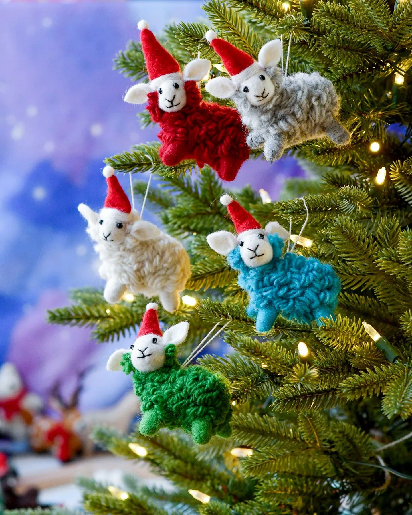 Felt White Sheep Christmas Ornament