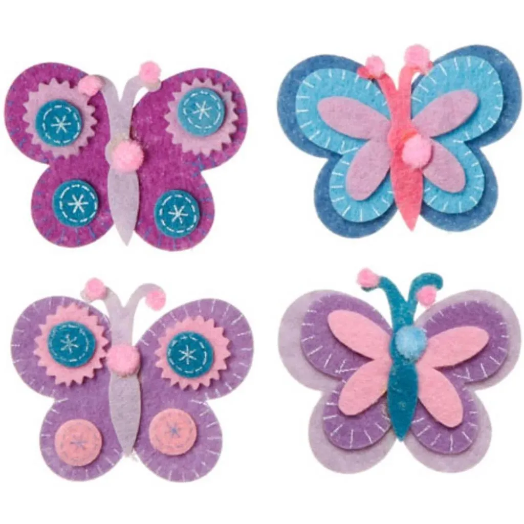 Felties Fairy Tales Felt Butterfly Purple Assorted 4 pieces