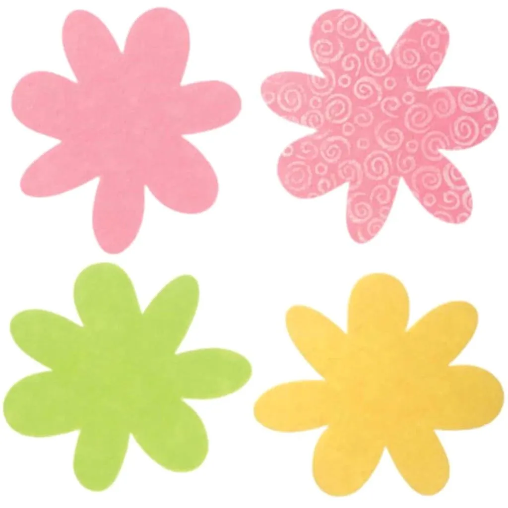 Felties Felt Bases Flowers Assorted Colors 12 pieces