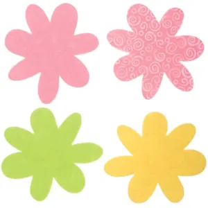 Felties Felt Bases Flowers Assorted Colors 12 pieces