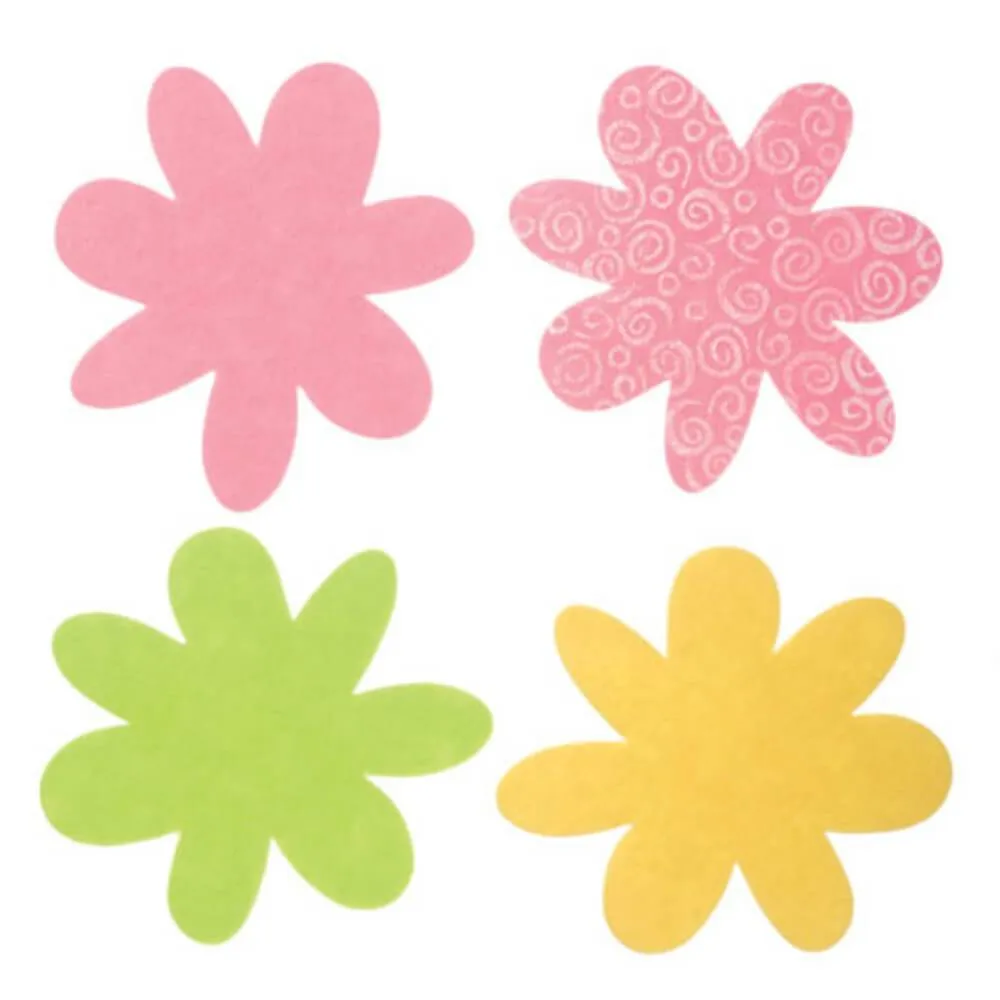 Felties Felt Bases Flowers Assorted Colors 12 pieces
