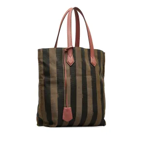 FENDI Pequin Canvas Tote Bag