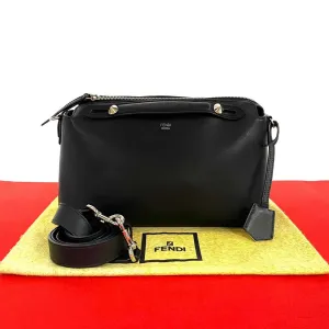 FENDI Shoulder Bag leather black By the way medium