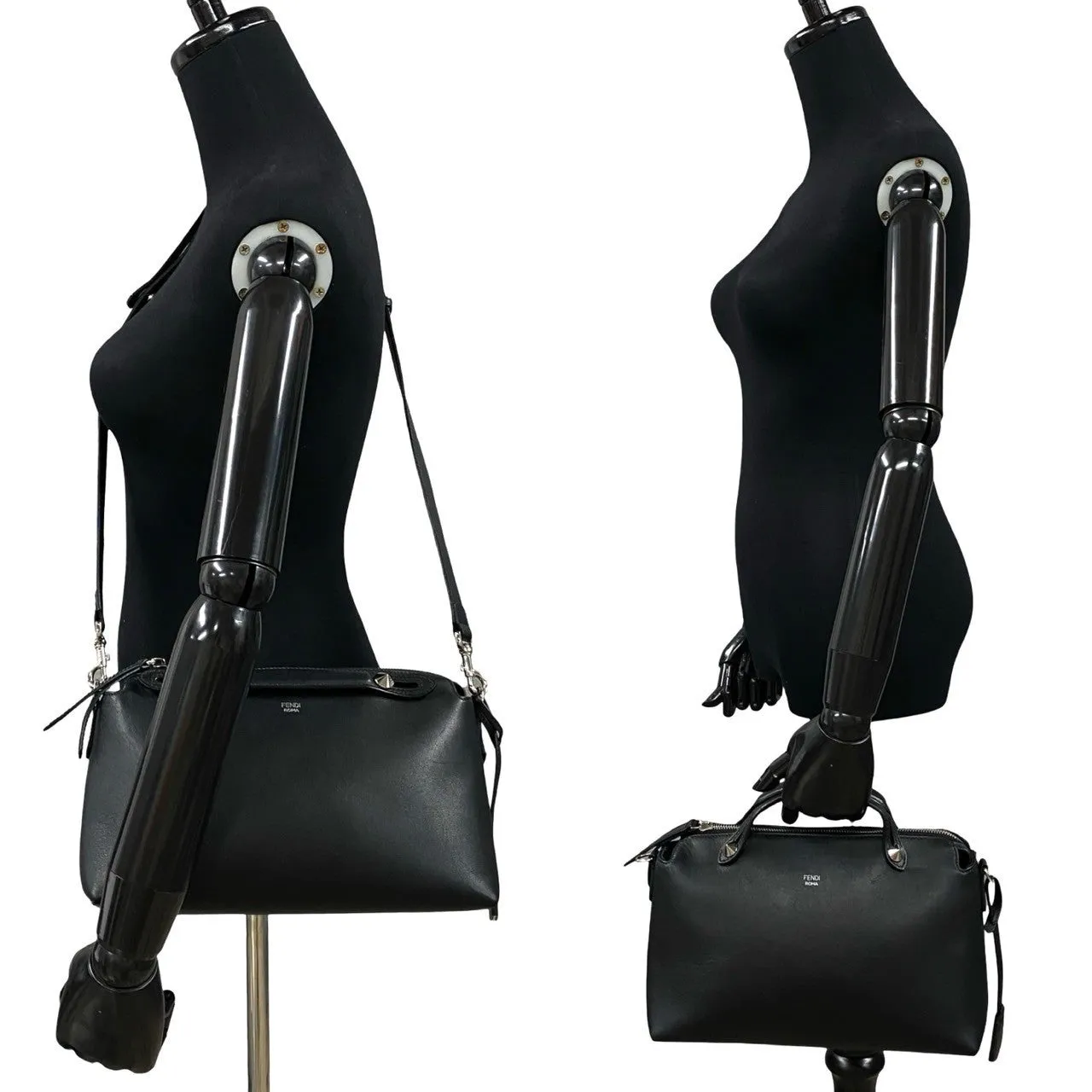 FENDI Shoulder Bag leather black By the way medium