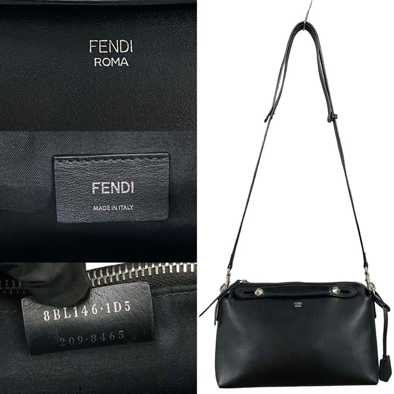 FENDI Shoulder Bag leather black By the way medium