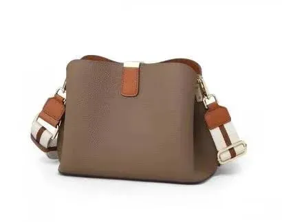 FOXER Brand PVC Leather Strap Shoulder Bag Lady Printing Women's Wide Woven PU Crossbody Bag High Quality Monogram Messenger Bag