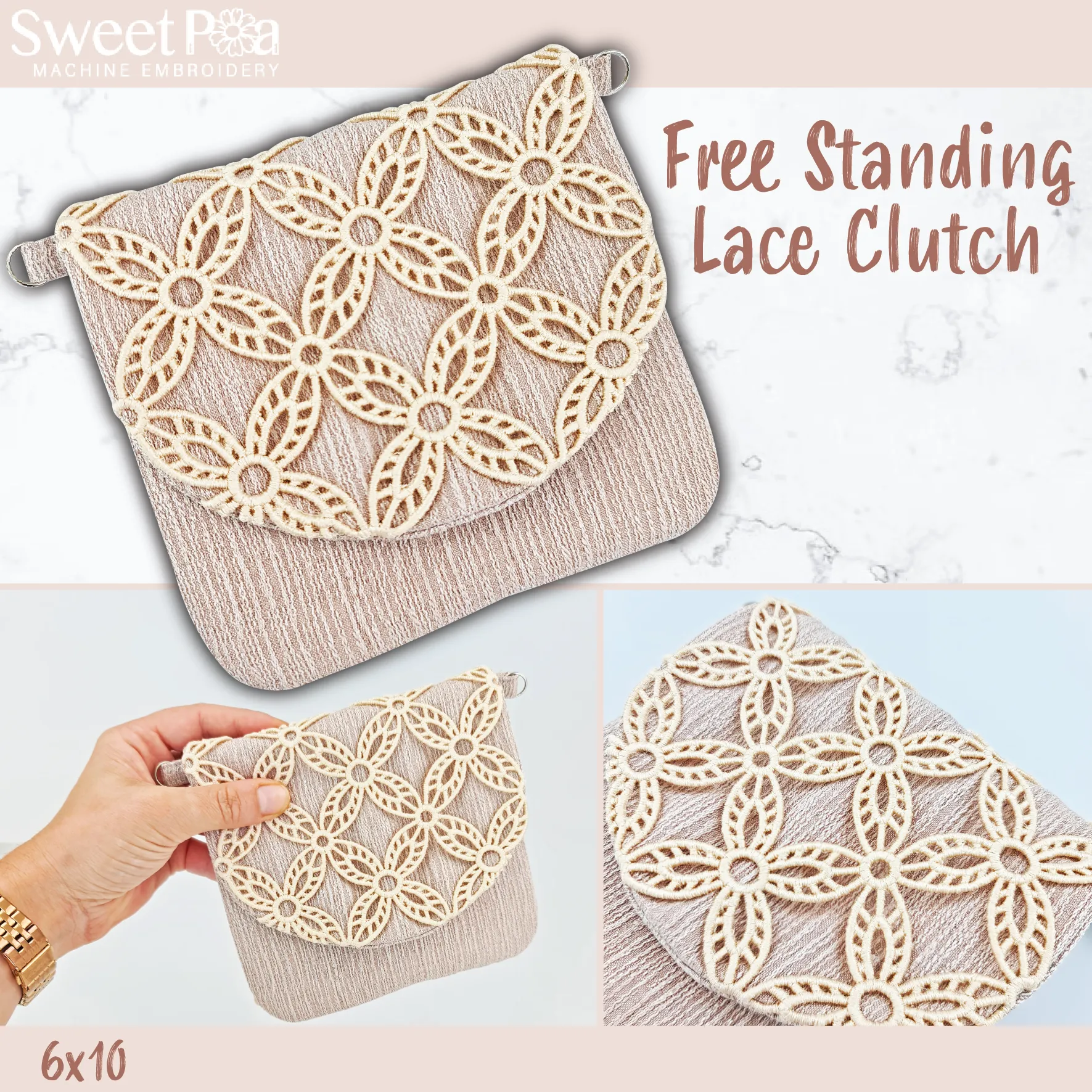 Free Standing Lace Clutch