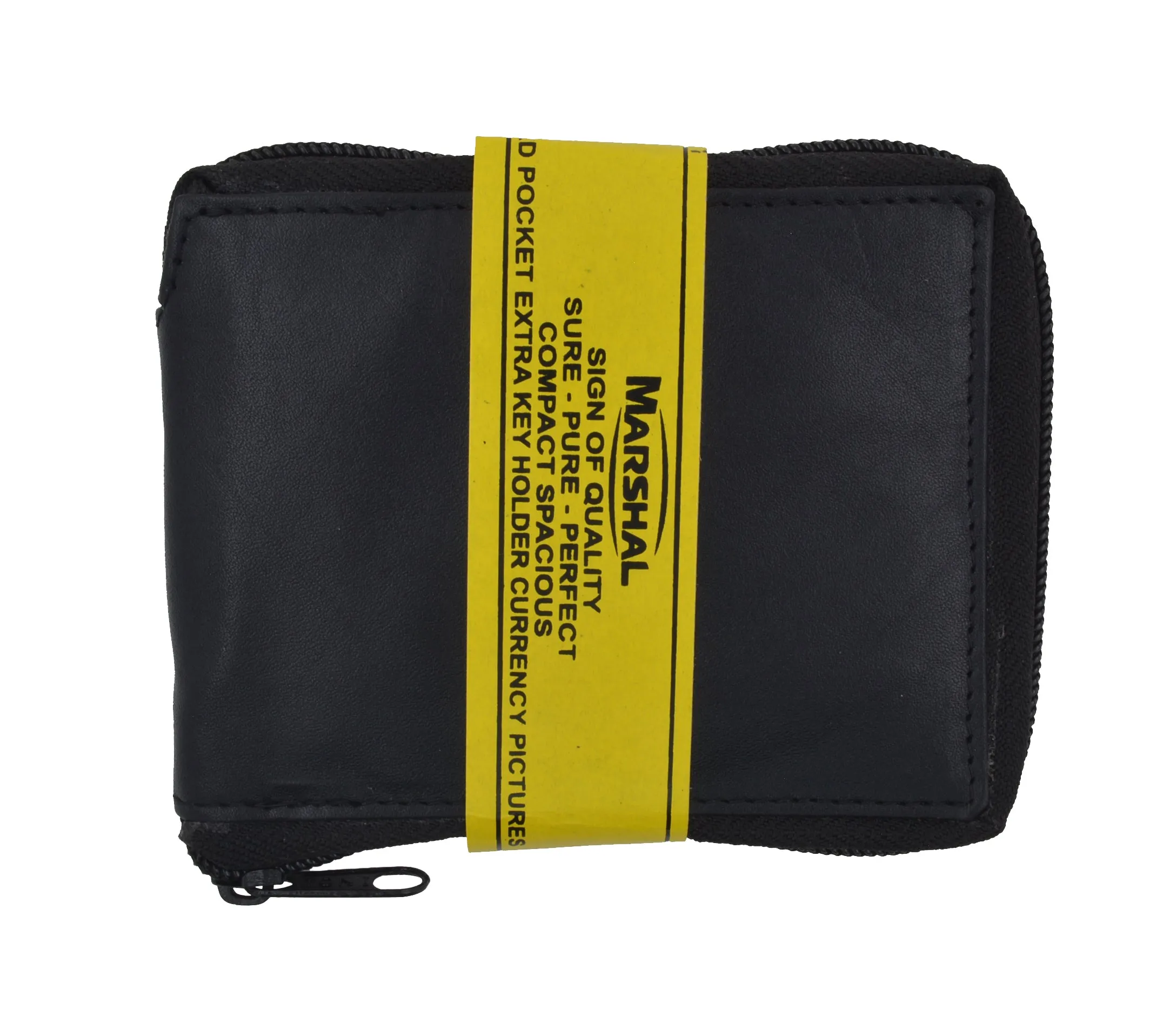 Genuine Leather Men's Zipper Zip-Around Organizer Bifold Wallet 1256 CF