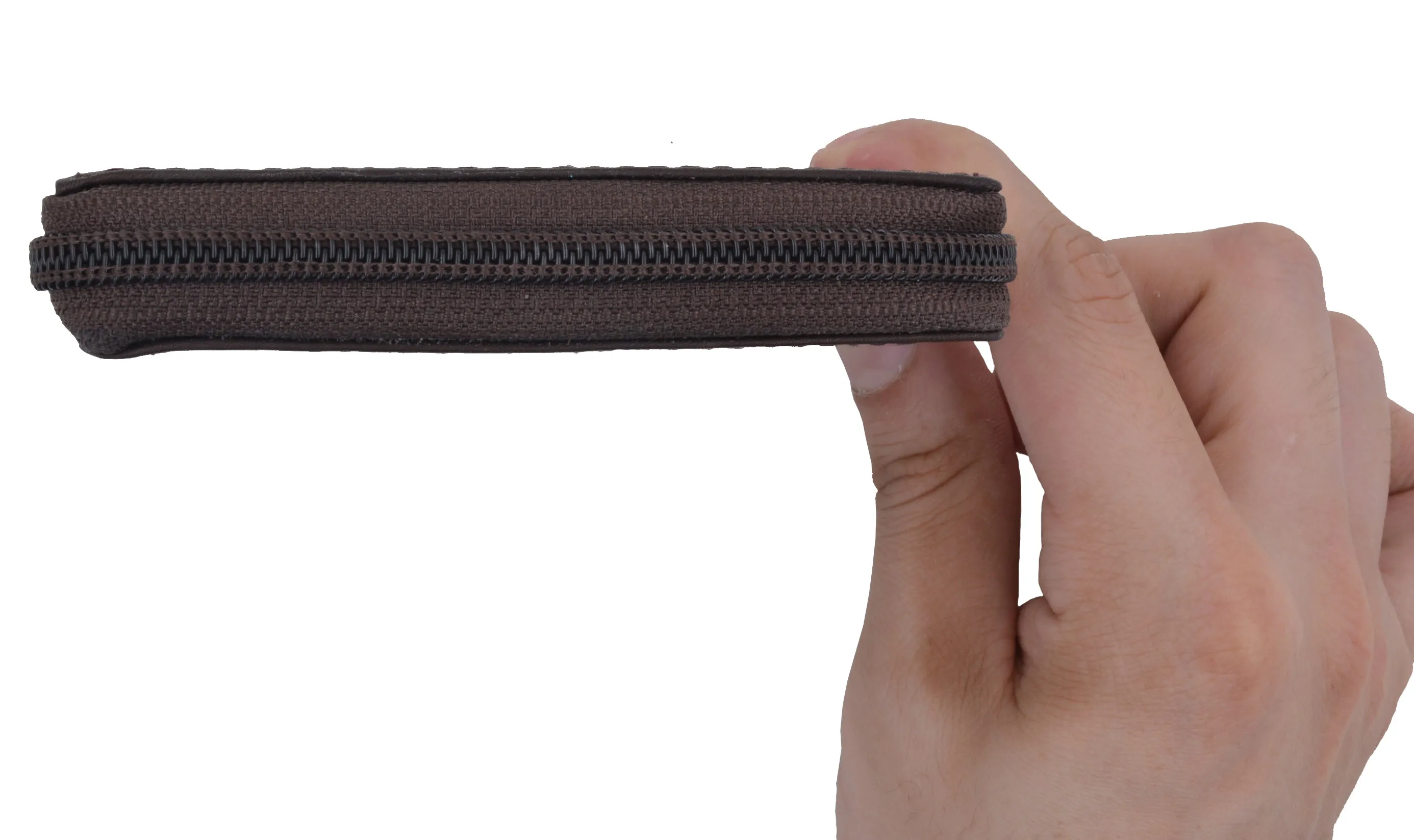 Genuine Leather Men's Zipper Zip-Around Organizer Bifold Wallet 1256 CF