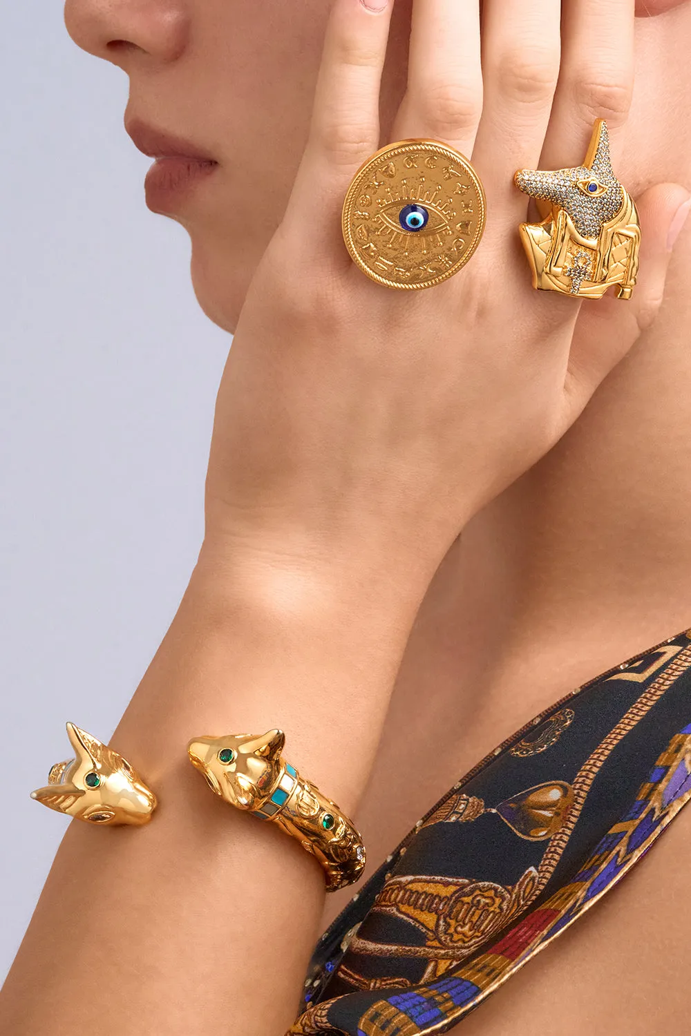 GLOBAL NOMAD BASTET BANGLE GOLD