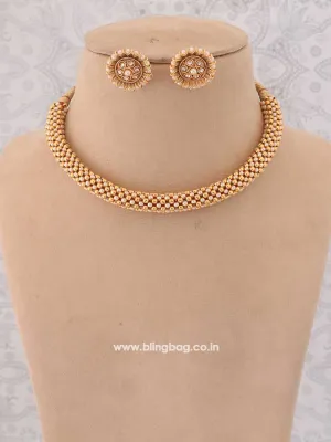 Golden Kansa Temple Jewellery Set