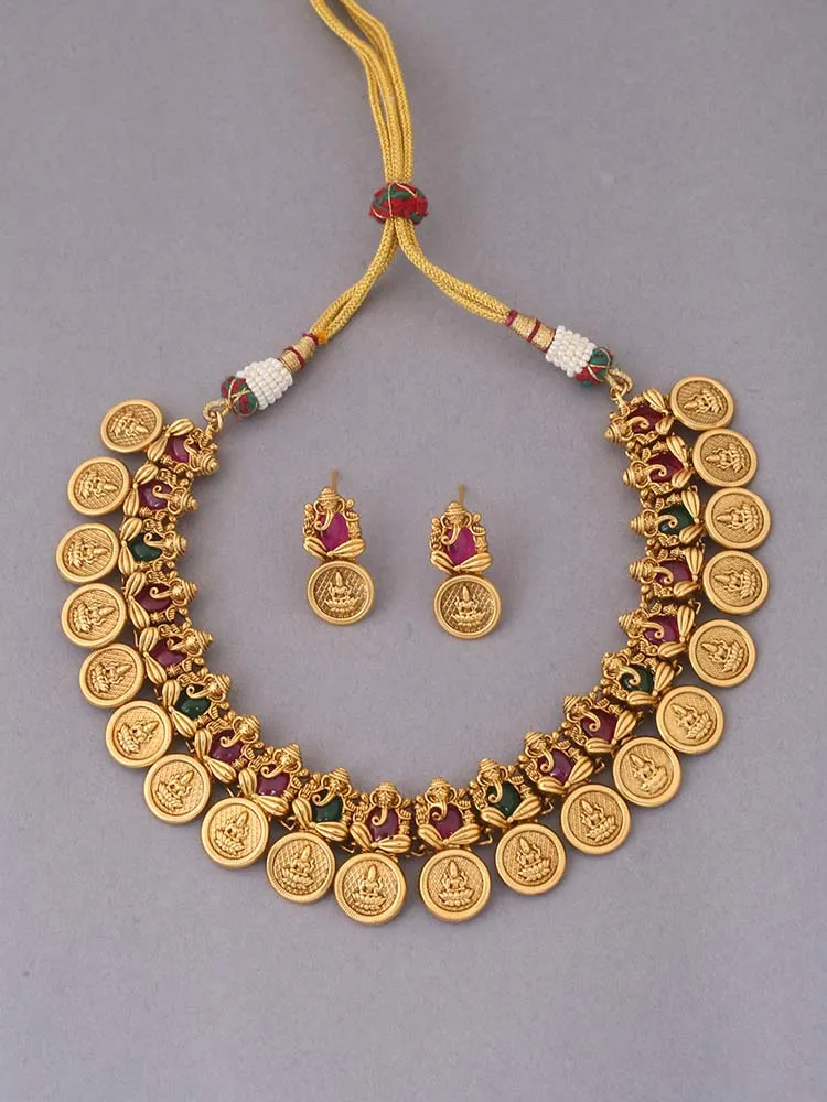 Golden Parashakti Temple Jewellery Set