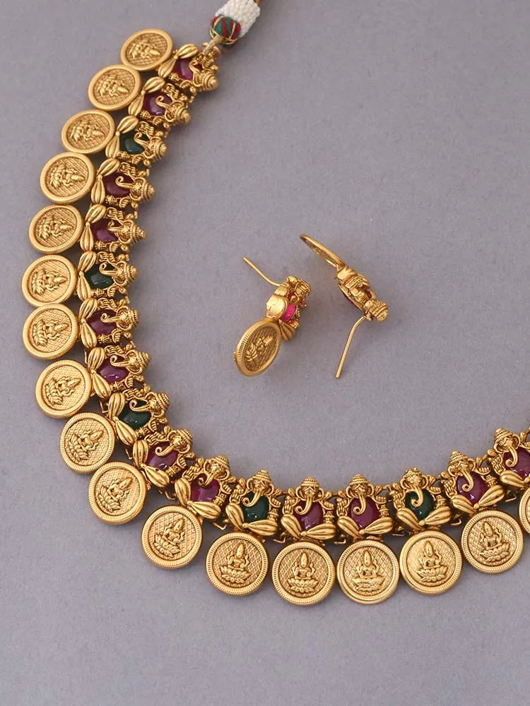 Golden Parashakti Temple Jewellery Set