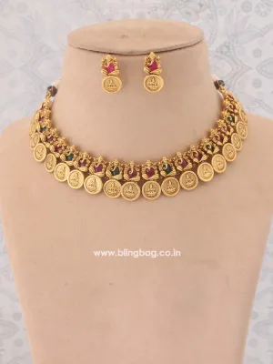 Golden Parashakti Temple Jewellery Set