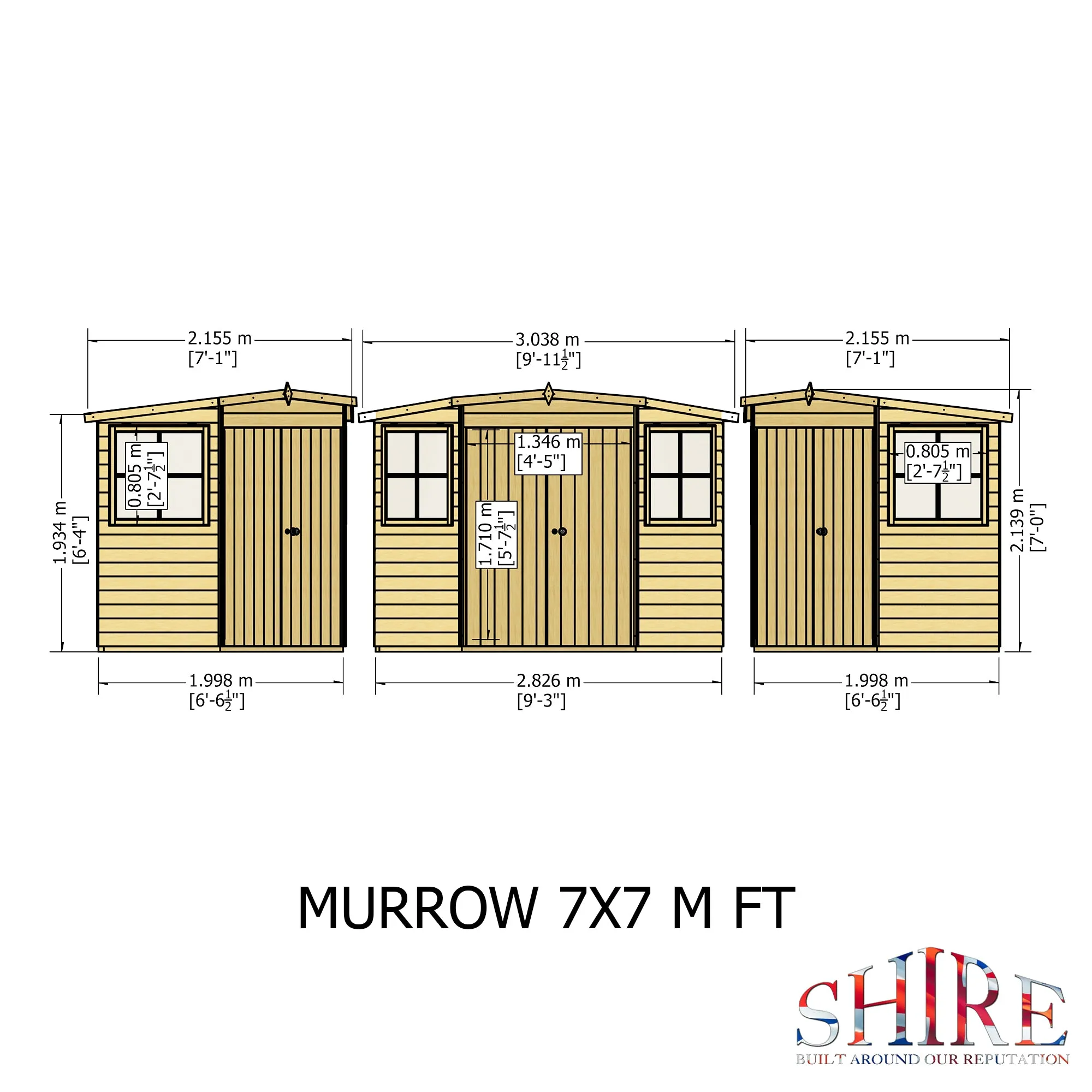 Goodwood Murrow (7' x 7') Professional Tongue and Groove Corner Shed
