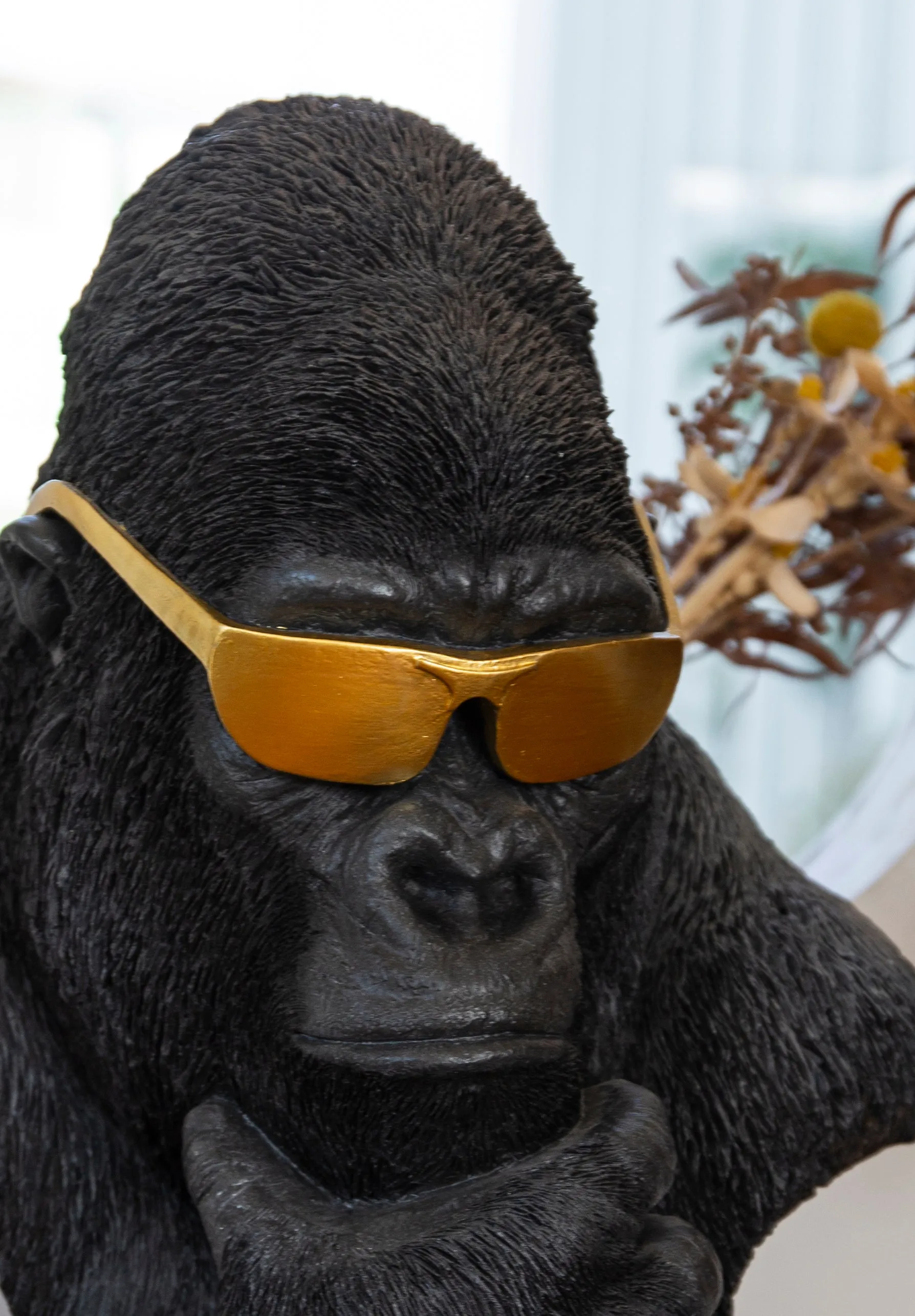Gorilla Head With Golden Glasses