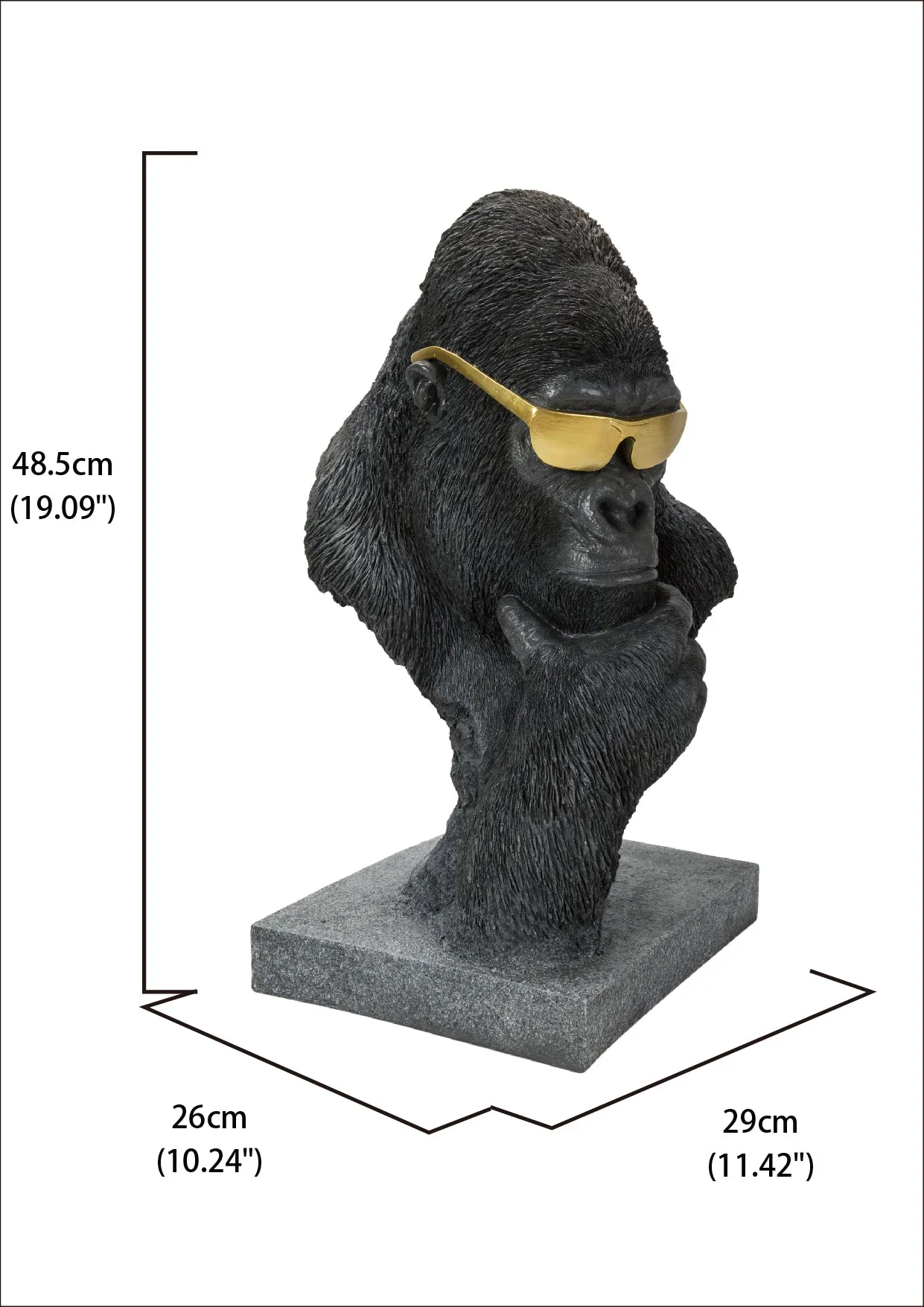 Gorilla Head With Golden Glasses