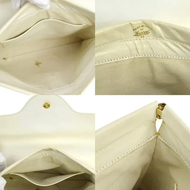 Gucci Envelope Top Stone Colored Leather Clutch