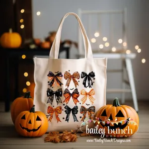 HALLOWEEN BOW Coquette BAG Trick Or Treat Halloween Bag Tote TOTEBOW30520