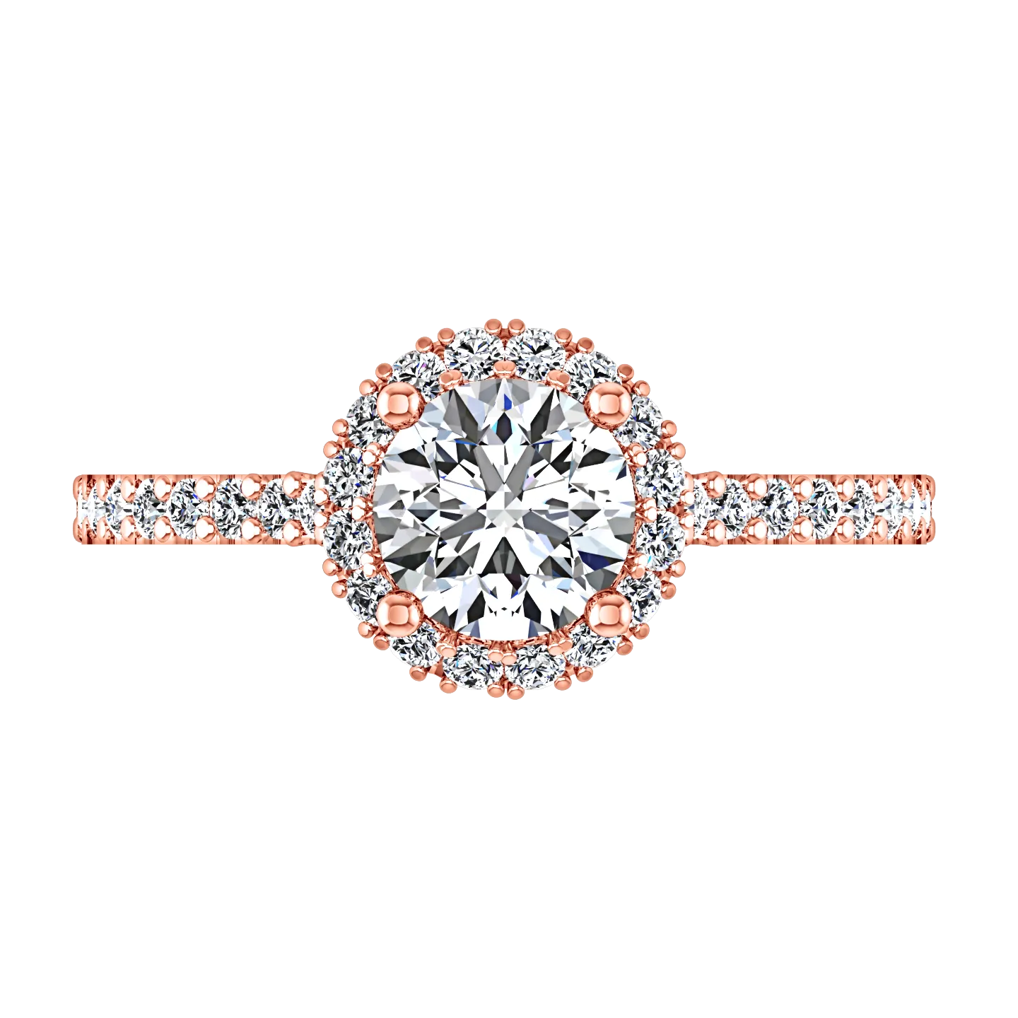 Halo  Engagement Ring Bethany 14K Rose Gold