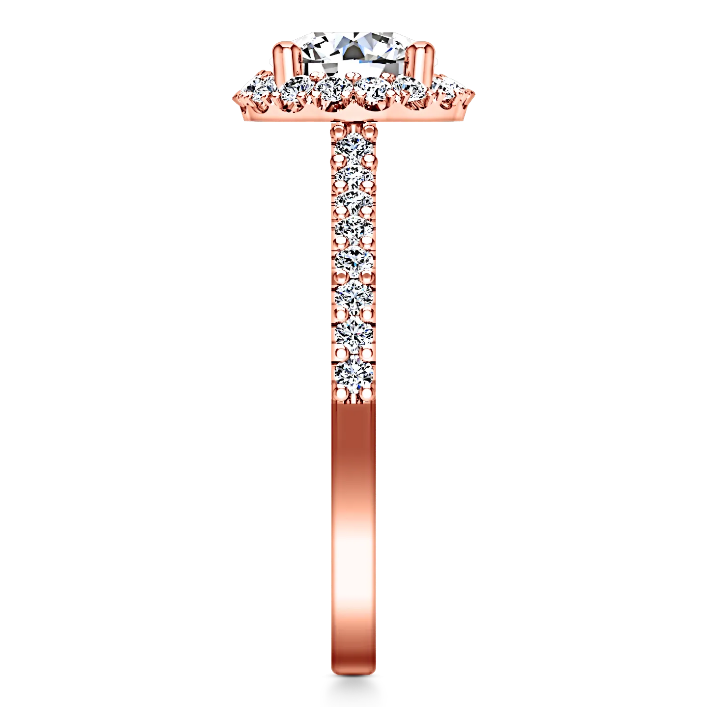 Halo  Engagement Ring Bethany 14K Rose Gold
