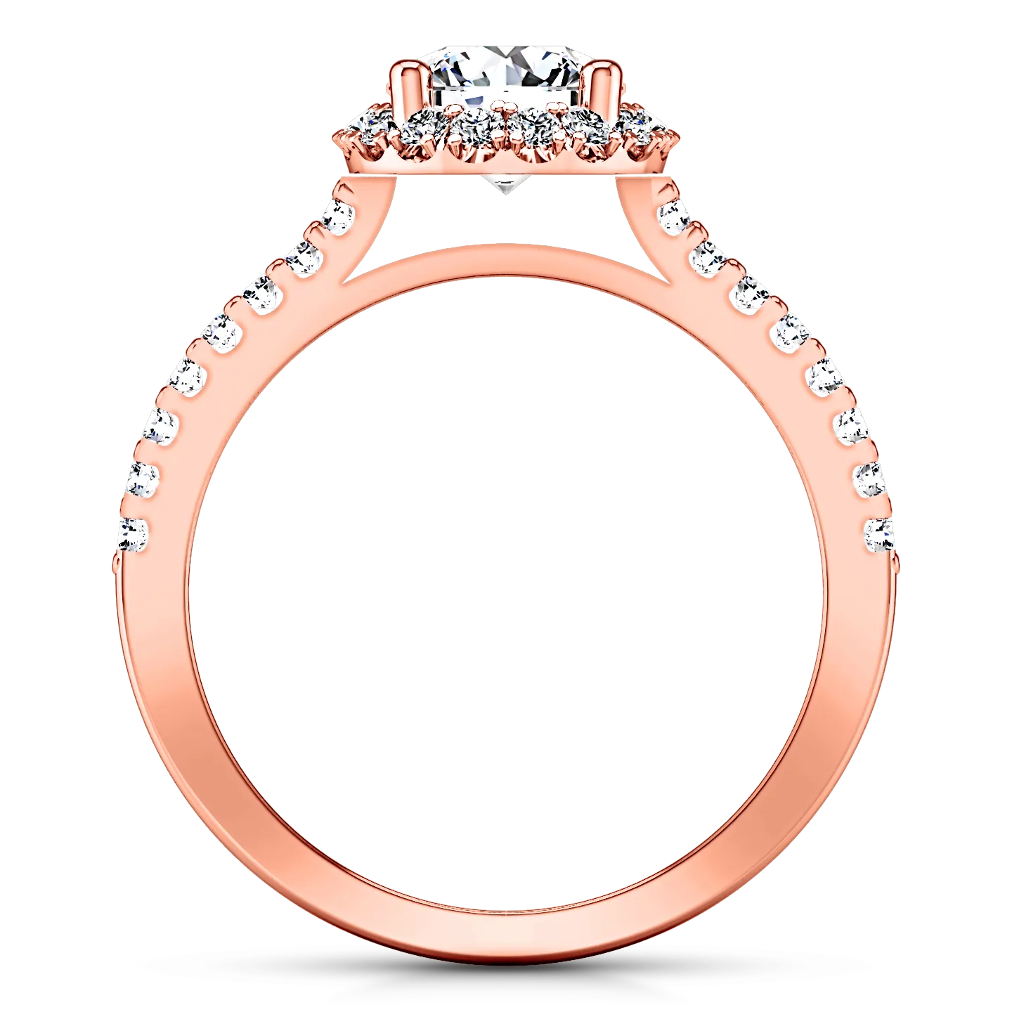 Halo  Engagement Ring Bethany 14K Rose Gold