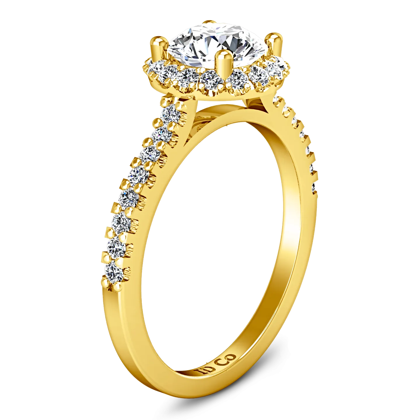 Halo  Engagement Ring Bethany 14K Yellow Gold
