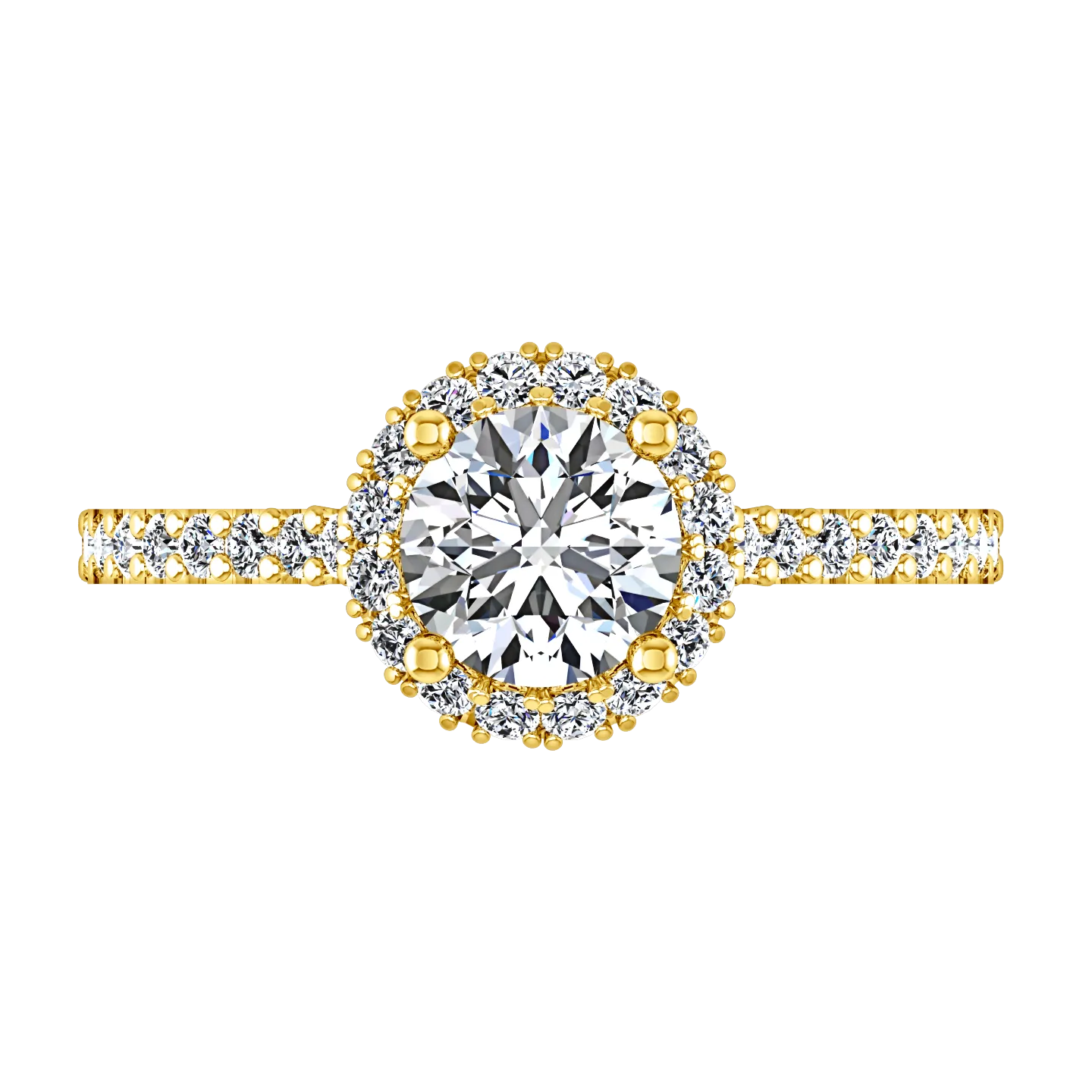 Halo  Engagement Ring Bethany 14K Yellow Gold