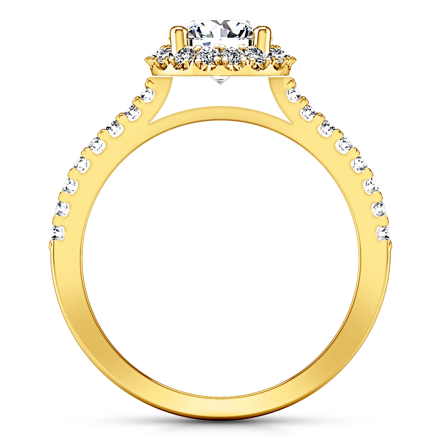 Halo  Engagement Ring Bethany 14K Yellow Gold