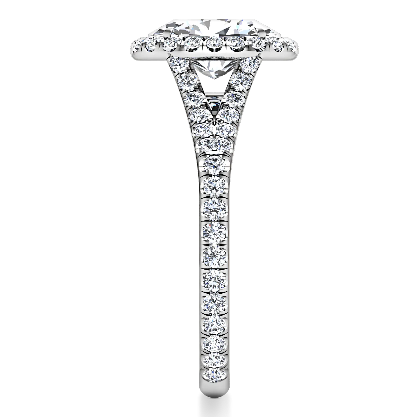 Halo Oval Engagement Ring Melody 14K White Gold
