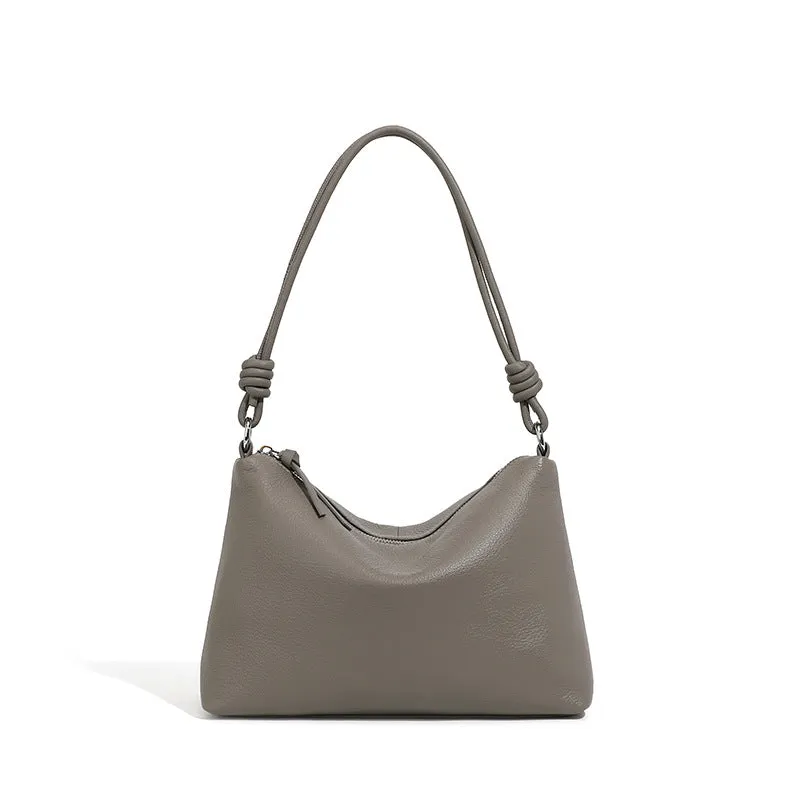 Head layer cowhide armpit large capacity single shoulder dumpling wrap 2896 gray