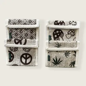 Hemp Bi-Fold Wallet- Mushroom Print
