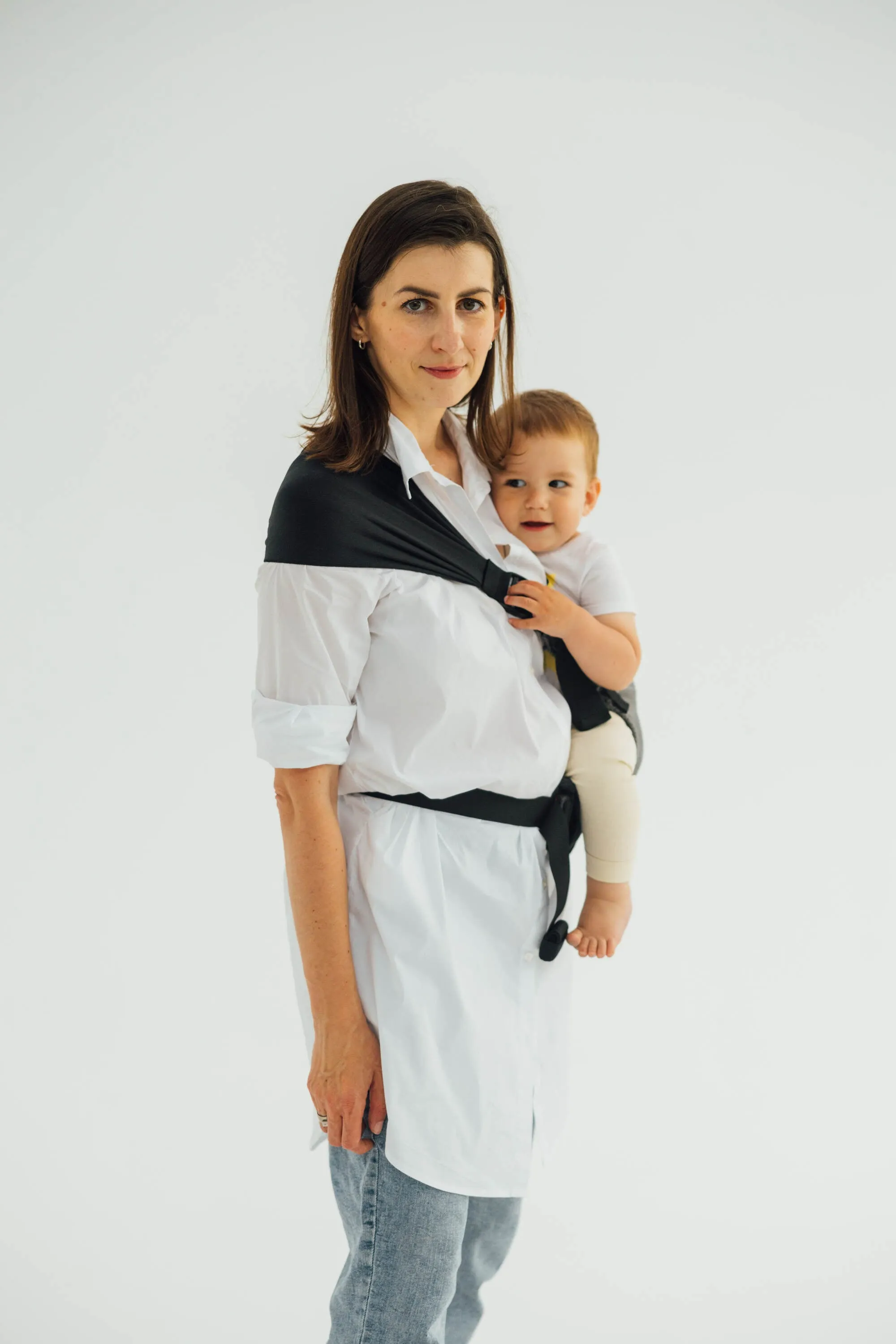 Herringbone Ombre Grey LennyHip Carrier by LennyLamb