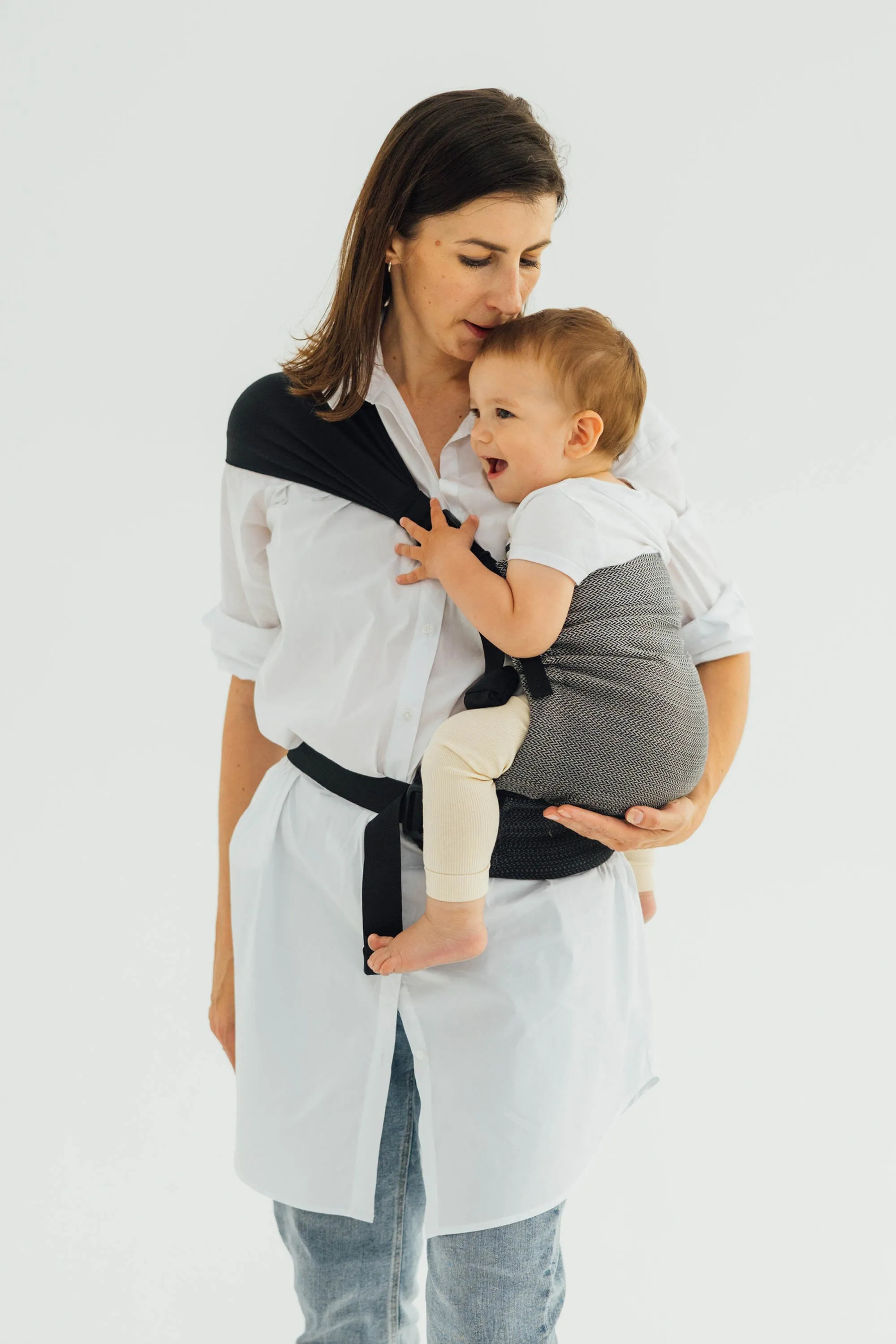 Herringbone Ombre Grey LennyHip Carrier by LennyLamb