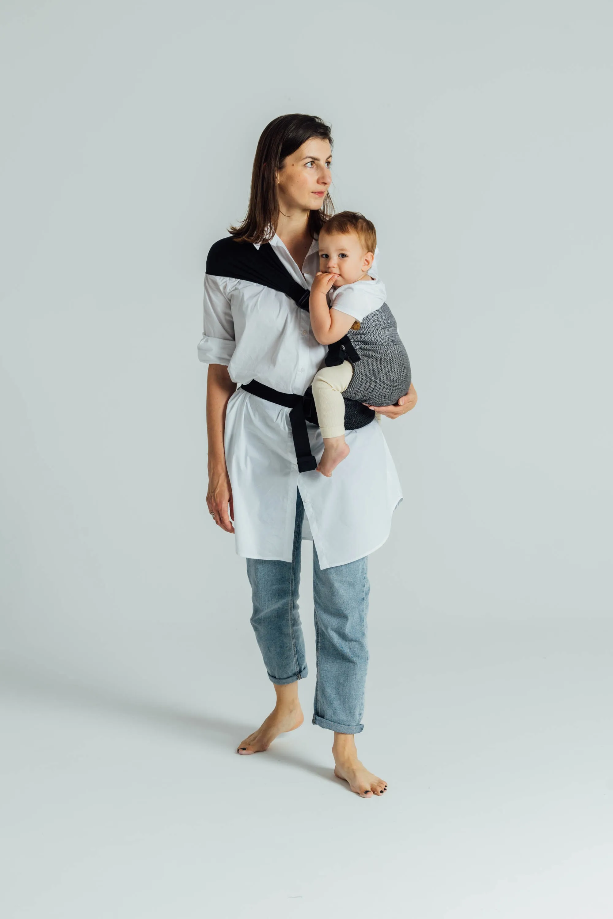 Herringbone Ombre Grey LennyHip Carrier by LennyLamb