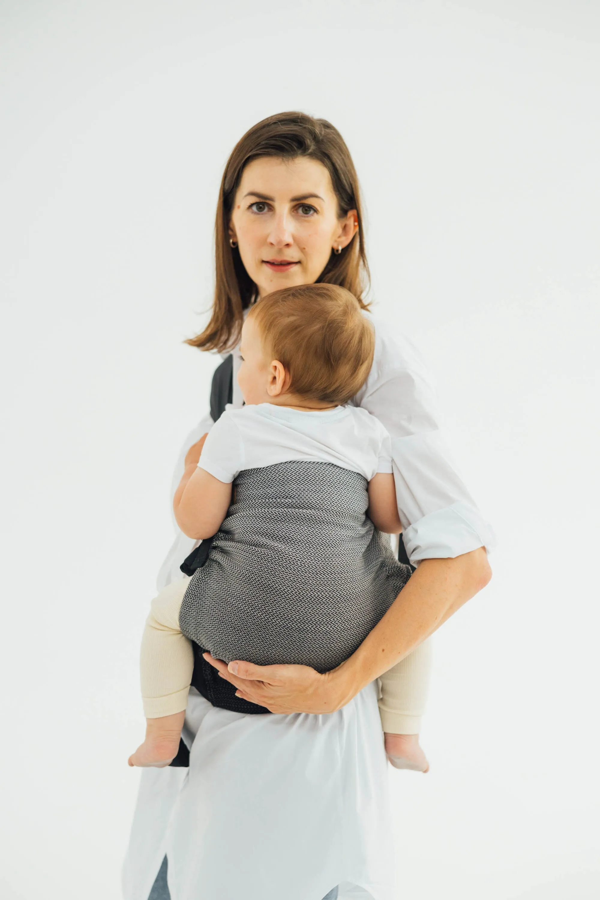 Herringbone Ombre Grey LennyHip Carrier by LennyLamb