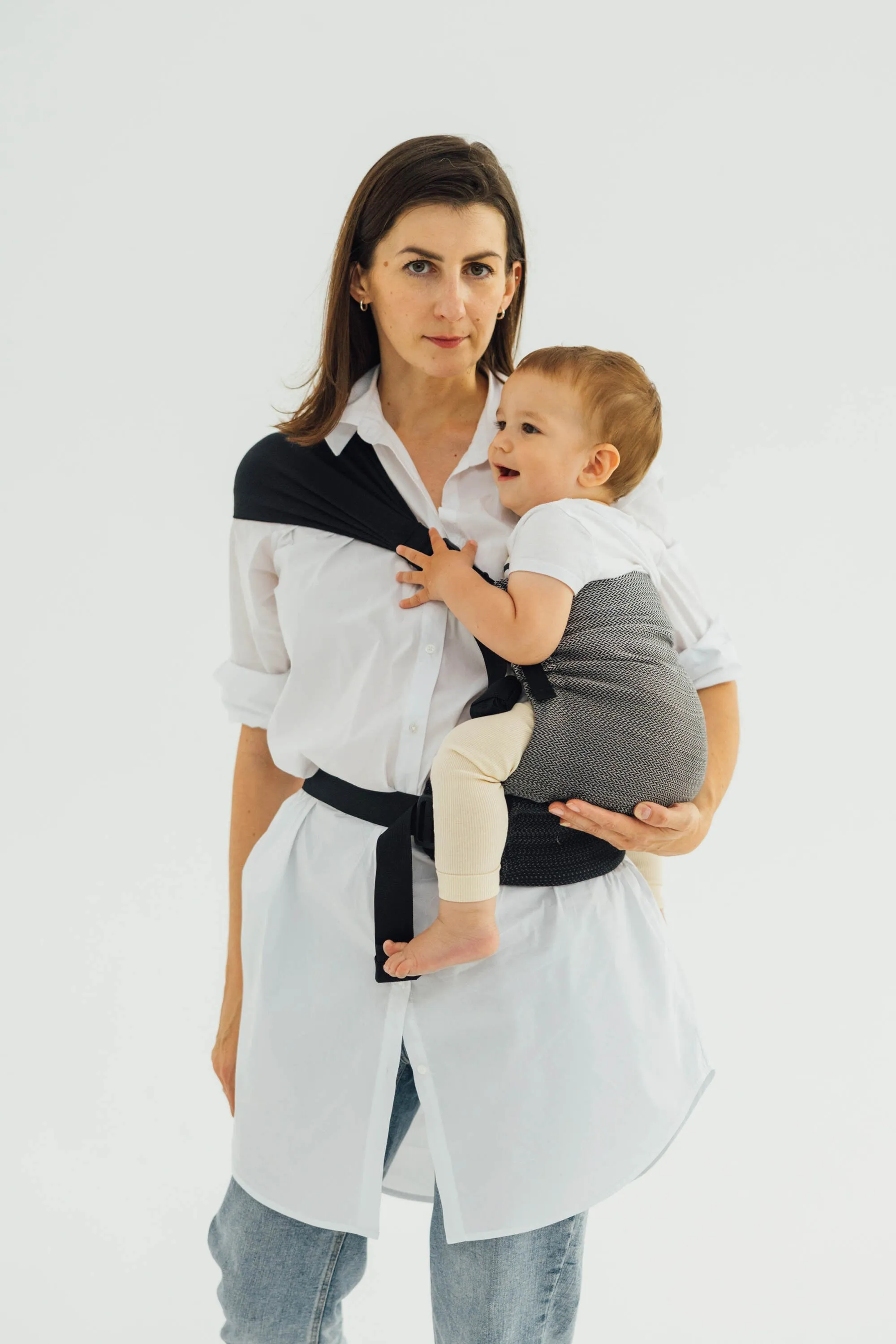 Herringbone Ombre Grey LennyHip Carrier by LennyLamb