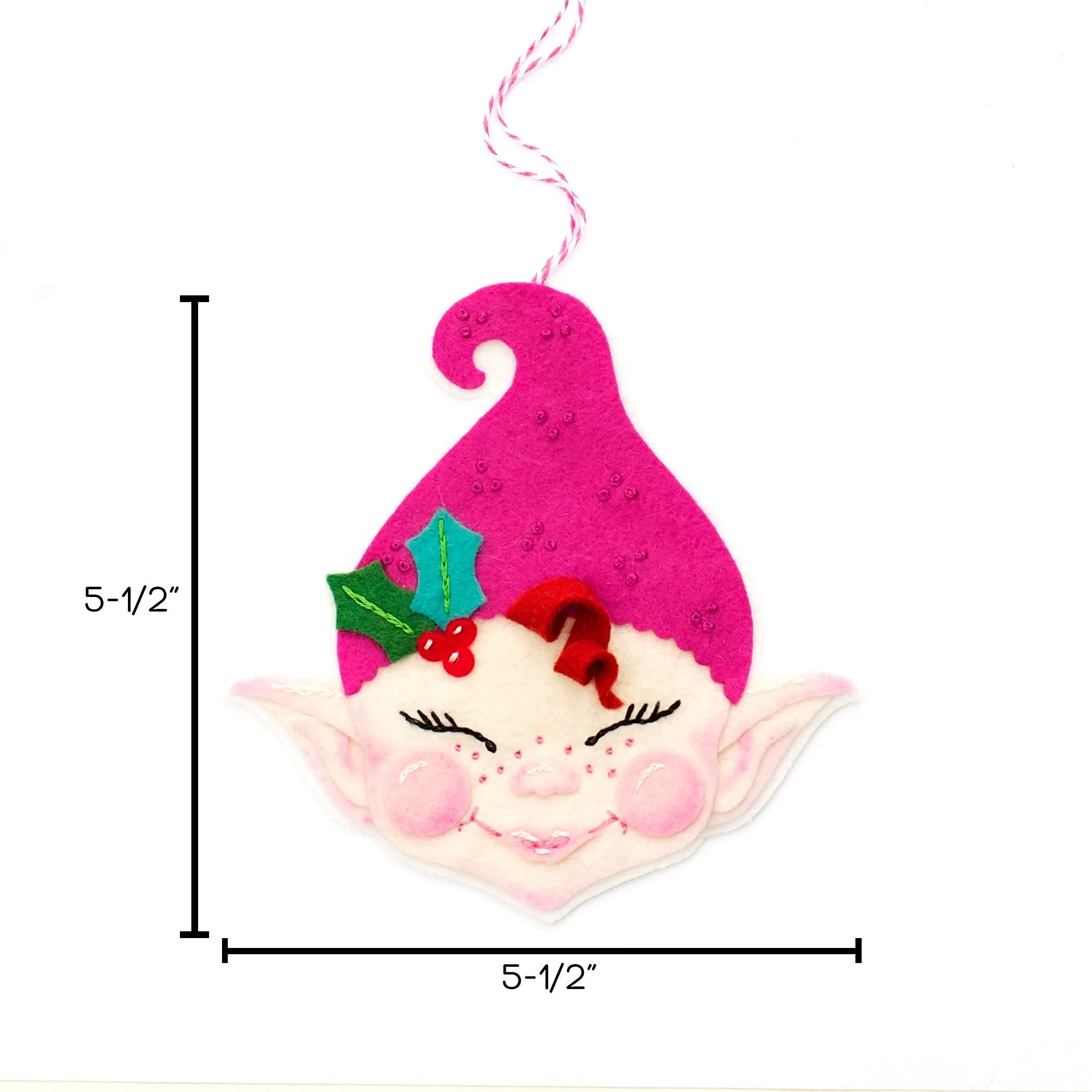 Holly and Jingle Set of TWO Wool Felt Ornament PDF Patterns