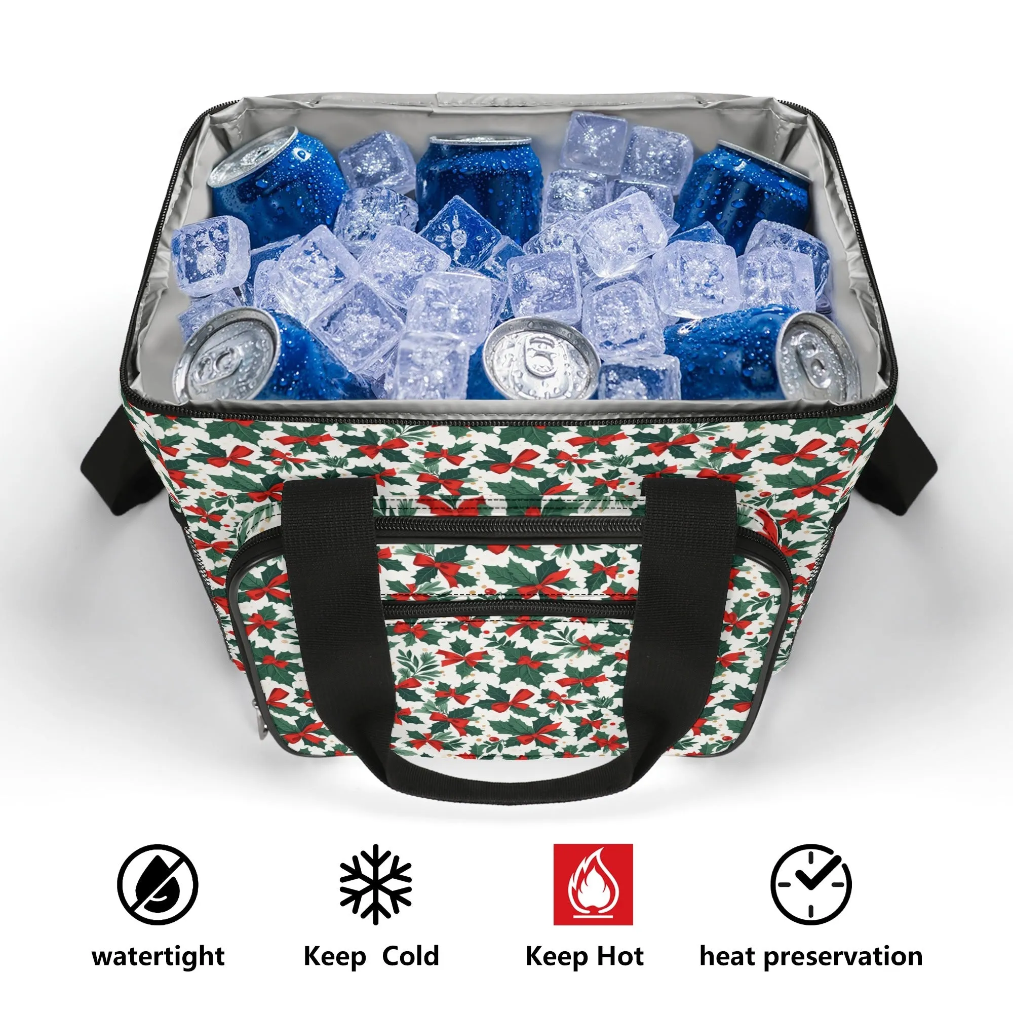Holly Bow Insulated Leakproof Cooler Bag Lunch Box