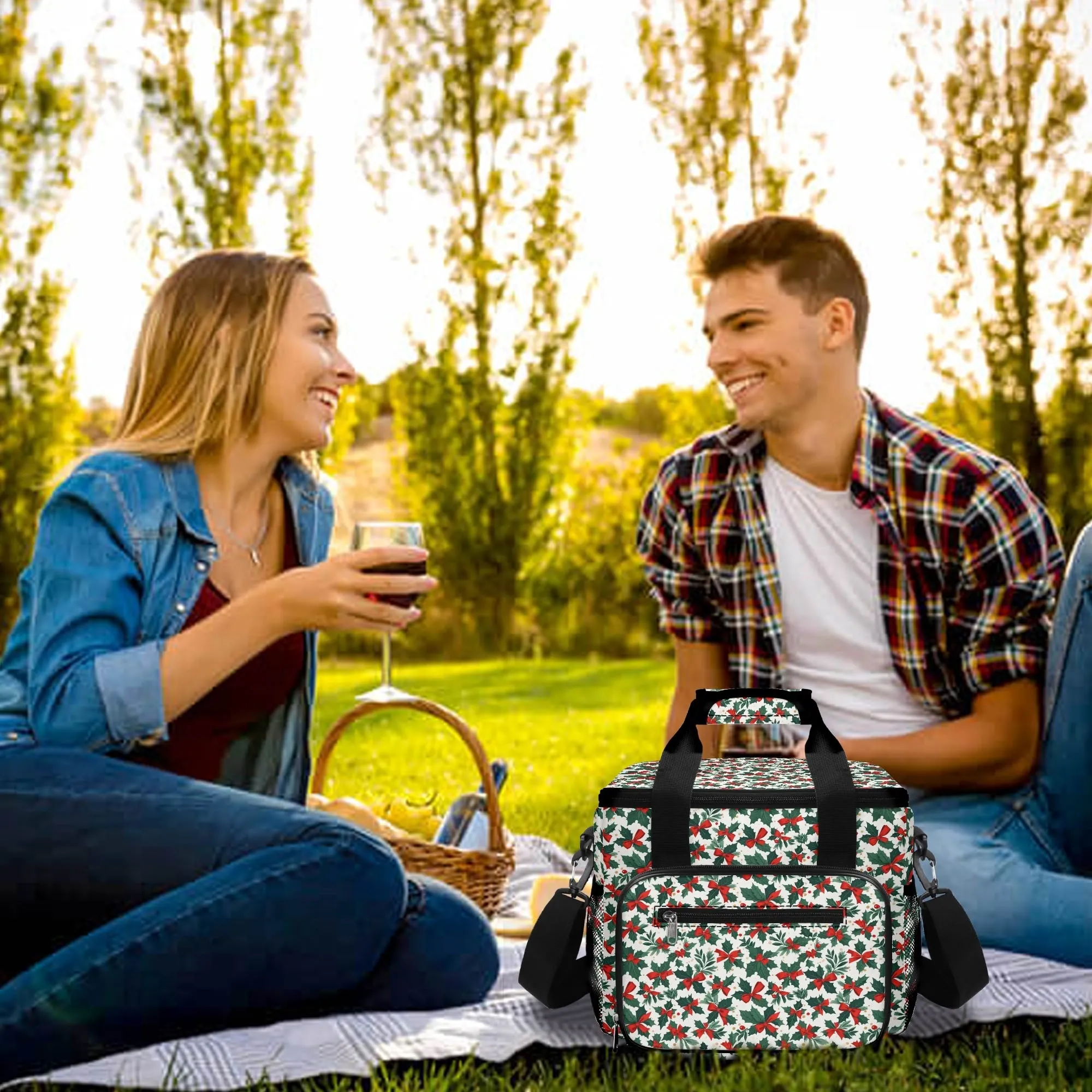 Holly Bow Insulated Leakproof Cooler Bag Lunch Box