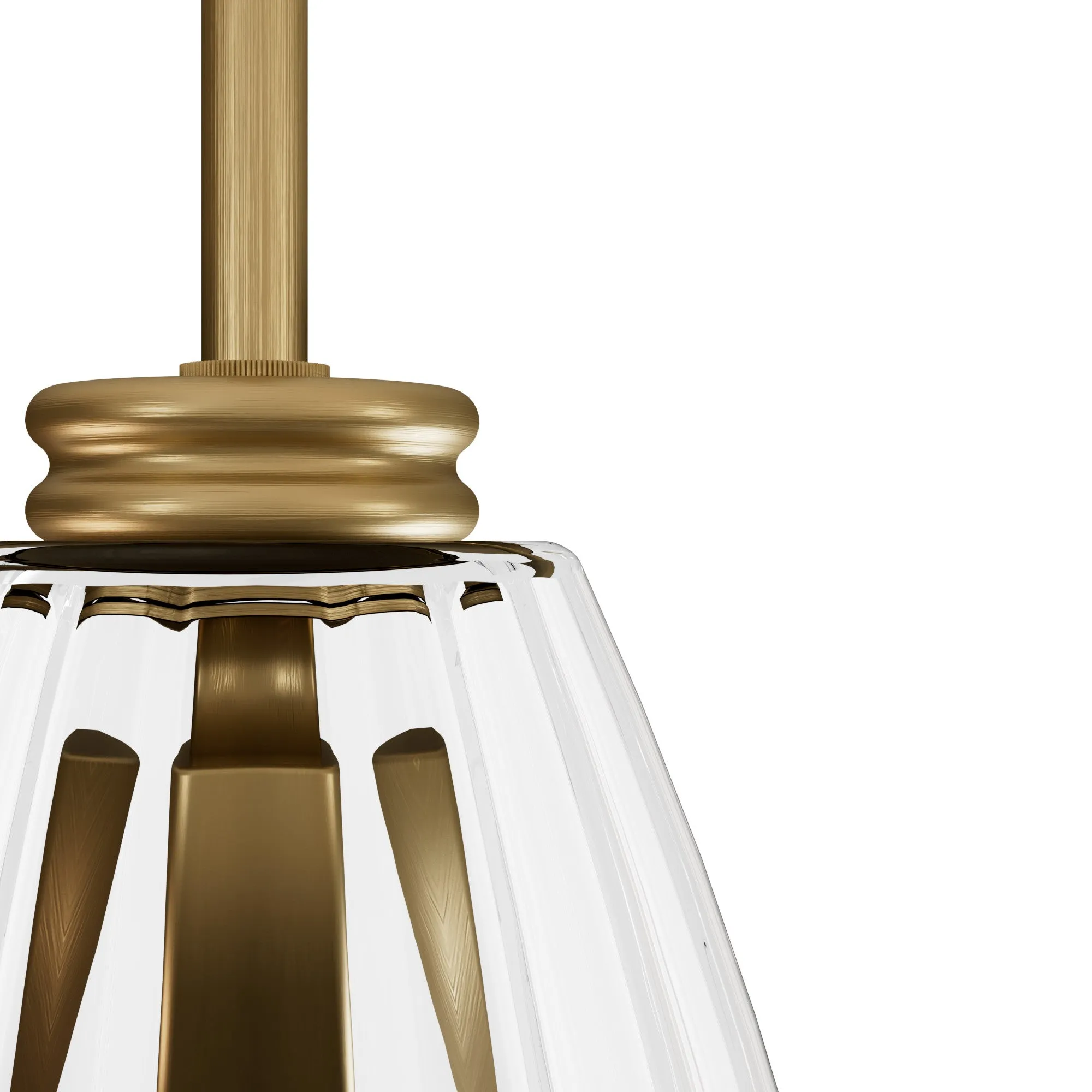Hunter Rossmoor Luxe Gold with Clear Glass 1 Light Pendant Ceiling Light Fixture - Jasmine Roth Collection