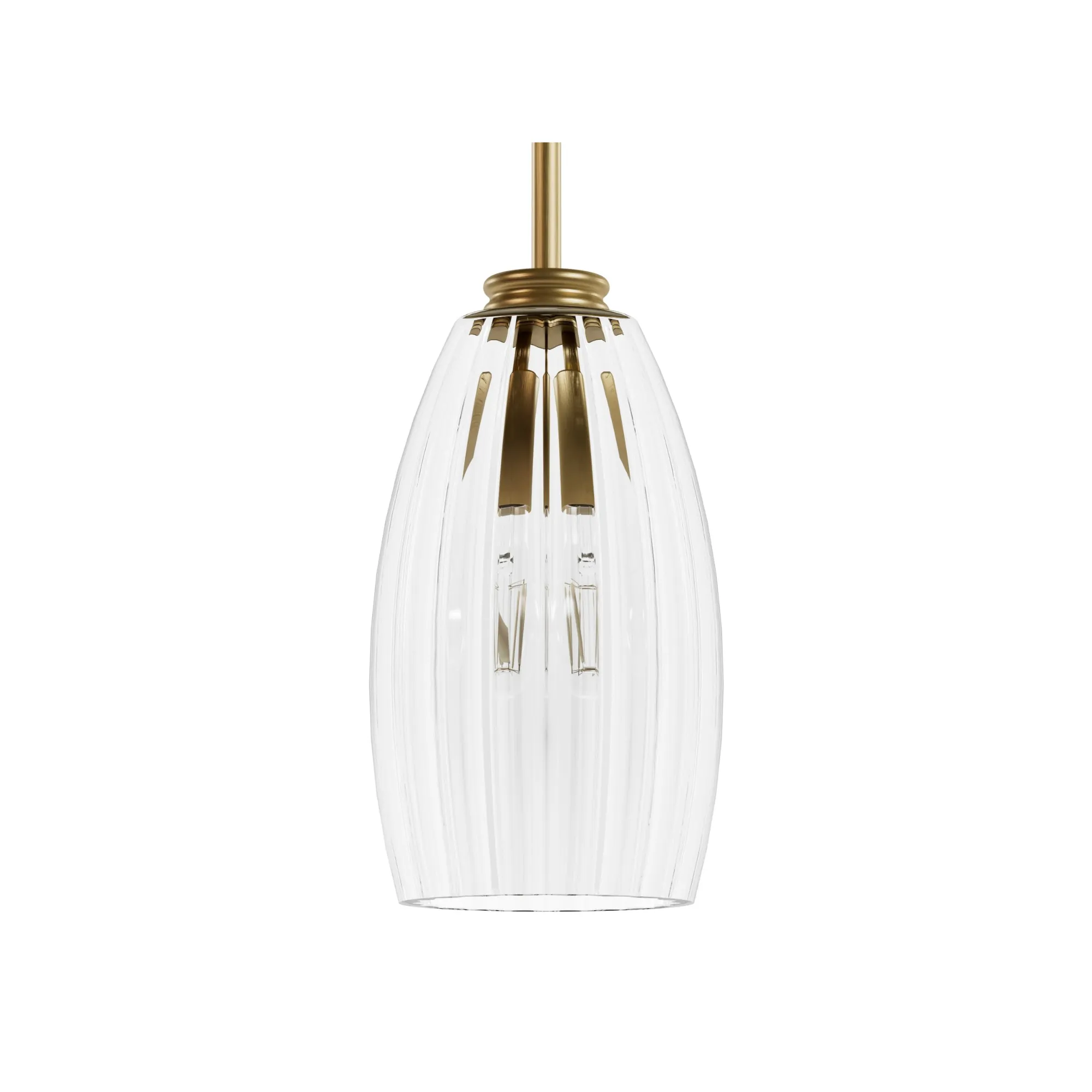 Hunter Rossmoor Luxe Gold with Clear Glass 1 Light Pendant Ceiling Light Fixture - Jasmine Roth Collection