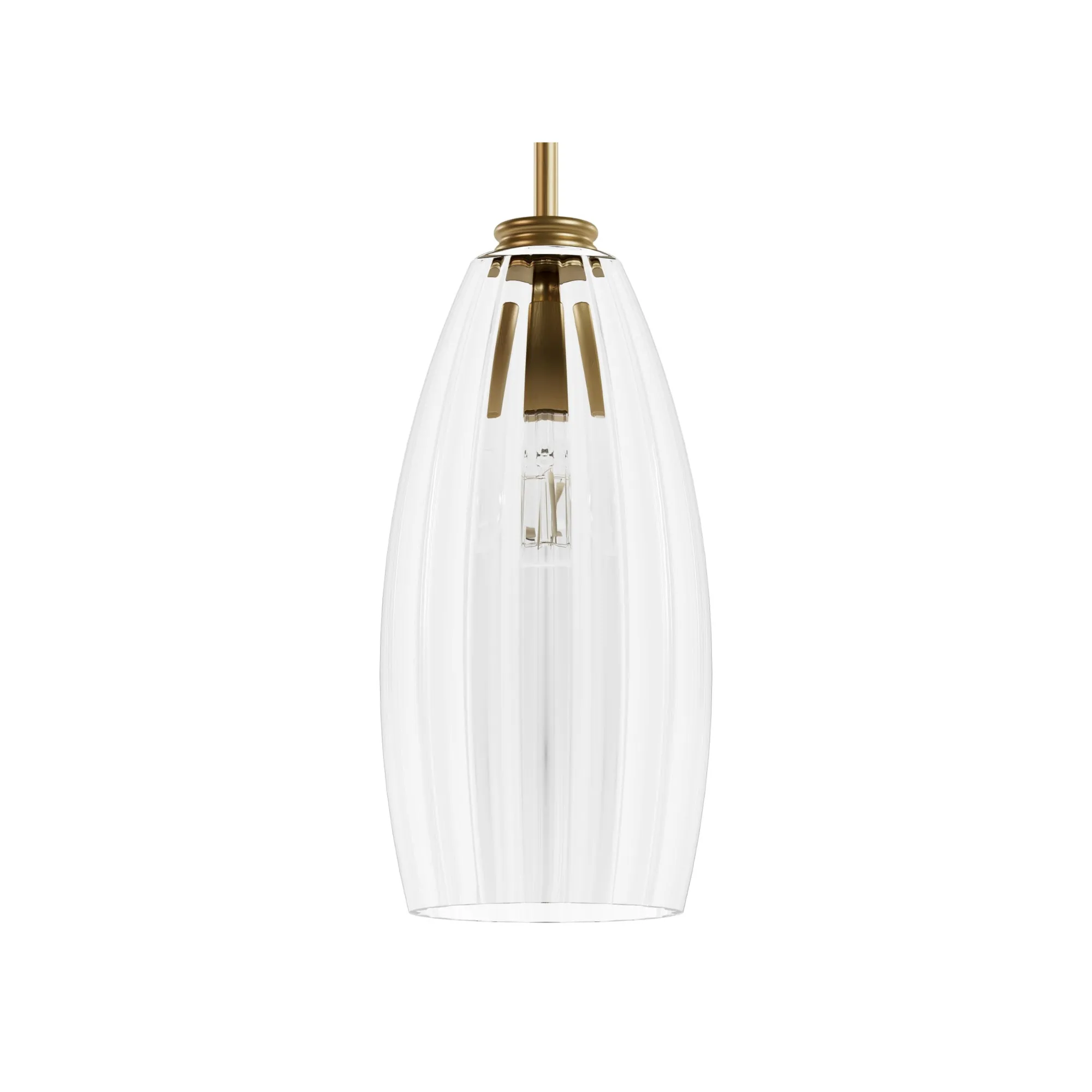Hunter Rossmoor Luxe Gold with Clear Glass 1 Light Pendant Ceiling Light Fixture - Jasmine Roth Collection