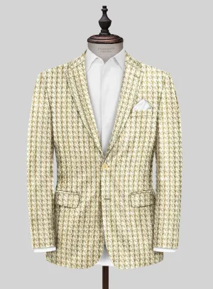 Italian Silk Golden Houndstooth Jacket