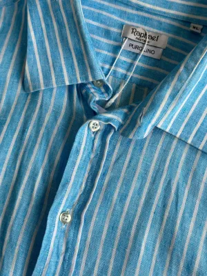 Italian Vintage Pure Linen Stripe Shirt - XL