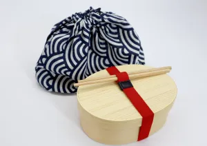 Japanese Wooden Bento Box with Bento Bag